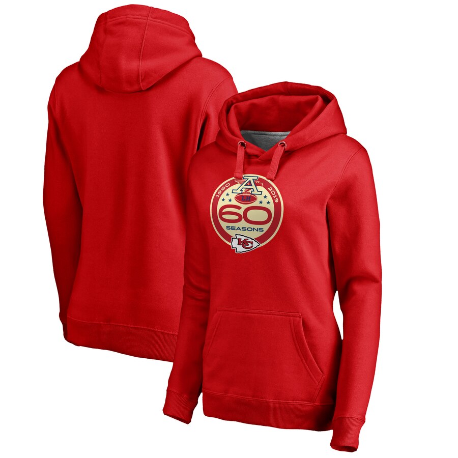 Kansas City Chiefs NFL Pro Line by Fanatics Branded Women 60th Season Logo Pullover Hoodie Red